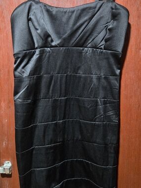 Black Strapless Bandage Sheath Dress